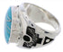 Genuine Sterling Silver Turquoise Southwestern Ring Size 5-3/4 TX38612