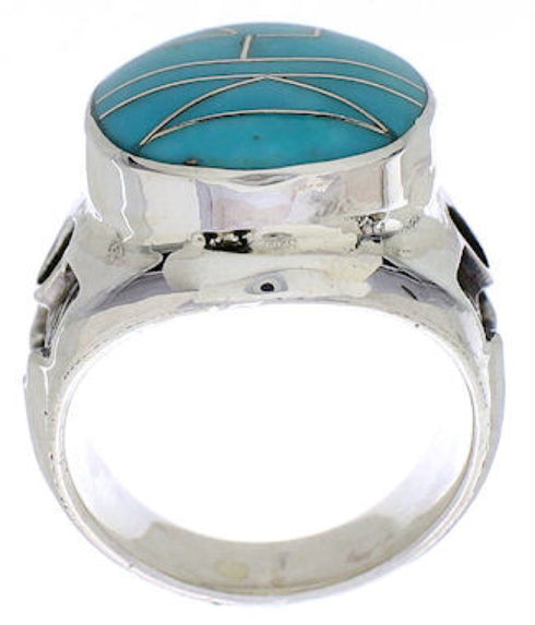 Genuine Sterling Silver Turquoise Southwestern Ring Size 5-3/4 TX38612