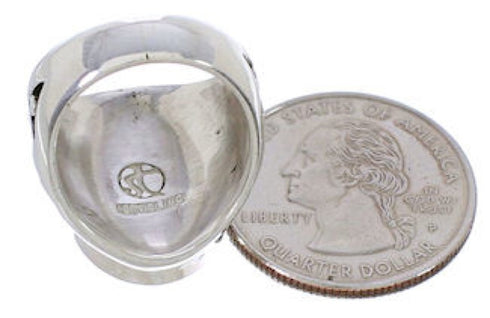 Genuine Sterling Silver Turquoise Southwestern Ring Size 5-3/4 TX38612