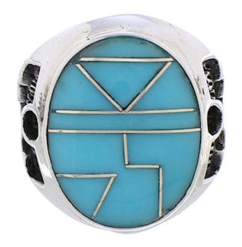 Silver And Turquoise Southwest Ring Size 5-1/2 TX38617