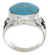 Silver And Turquoise Inlay Southwestern Ring Size 6-1/2 TX38620