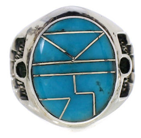 Authentic Sterling Silver Turquoise Southwest Ring Size 8-1/4 TX38632
