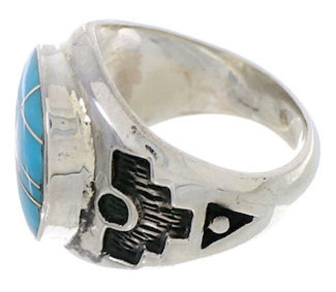 Authentic Sterling Silver Turquoise Southwest Ring Size 8-1/4 TX38632