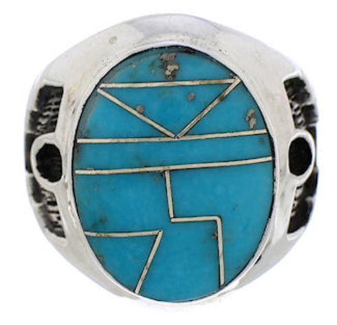 Silver And Turquoise Southwest Jewelry Ring Size 8-3/4 TX38641