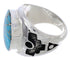 Silver And Turquoise Southwest Jewelry Ring Size 8-3/4 TX38641
