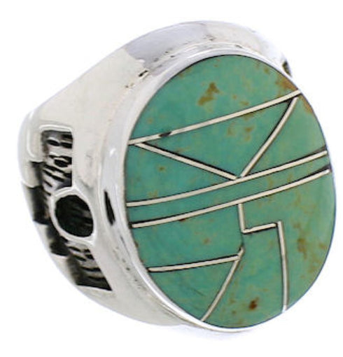 Genuine Sterling Silver And Turquoise Jewelry Ring Size 7-1/2 TX38665