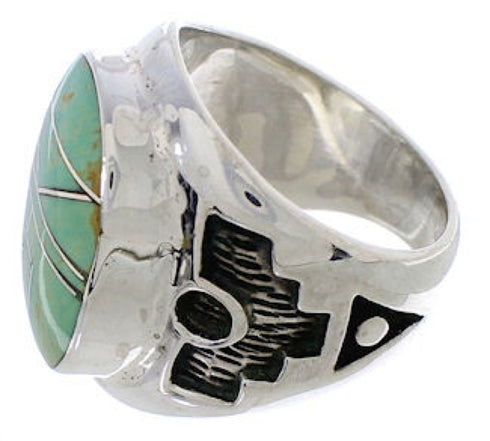 Genuine Sterling Silver And Turquoise Jewelry Ring Size 7-1/2 TX38665