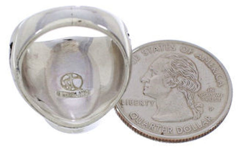 Authentic Silver Turquoise Southwest Jewelry Ring Size 8-3/4 TX38673