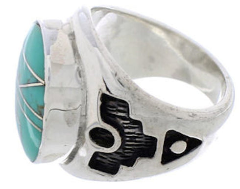 Southwestern Silver Jewelry Turquoise Ring Size 5-1/4 TX38685
