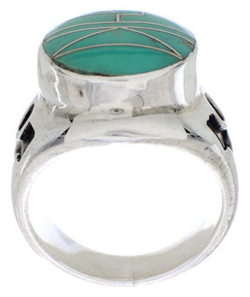 Southwestern Silver Jewelry Turquoise Ring Size 5-1/4 TX38685