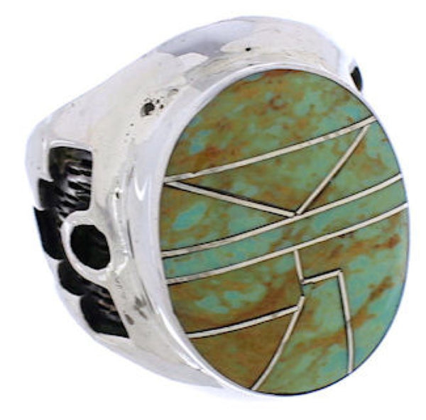 Southwestern Sterling Silver Jewelry Turquoise Ring Size 5-1/2 TX38686