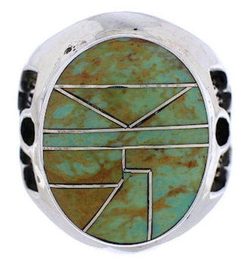 Southwestern Sterling Silver Jewelry Turquoise Ring Size 4-3/4 TX38688