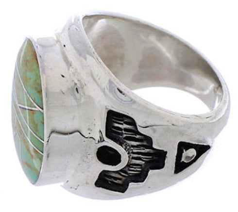 Southwestern Sterling Silver Jewelry Turquoise Ring Size 4-3/4 TX38688