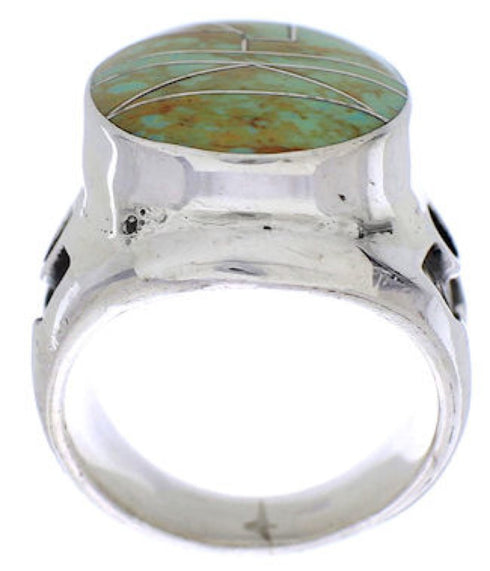 Southwestern Sterling Silver Jewelry Turquoise Ring Size 5-1/2 TX38686