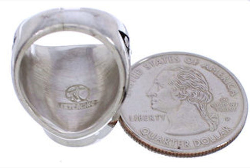 Southwestern Sterling Silver Jewelry Turquoise Ring Size 5-1/2 TX38686