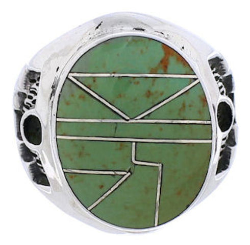 Genuine Sterling Silver Jewelry Turquoise Inlay Ring Size 7 TX38695