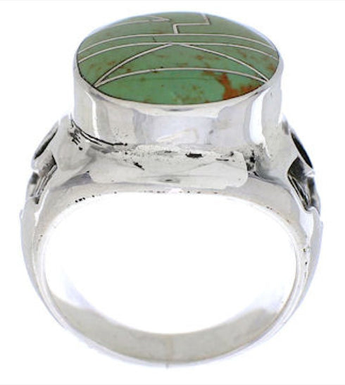 Genuine Sterling Silver Jewelry Turquoise Inlay Ring Size 7 TX38695