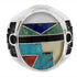 Silver Multicolor Southwest Inlay Ring Size 8-1/2 TX38706
