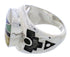 Silver Multicolor Southwest Inlay Ring Size 8-1/2 TX38706