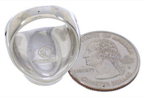 Silver Multicolor Southwest Inlay Ring Size 8-1/2 TX38706