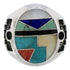 Genuine Silver Multicolor Southwestern Ring Size 8-1/4 TX38716