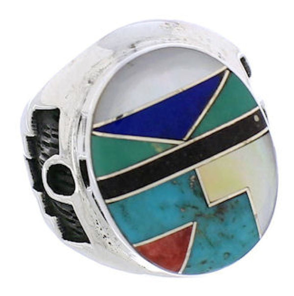 Authentic Sterling Silver Multicolor Southwest Ring Size 6-1/2 TX38726