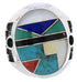 Sterling Silver Jewelry Multicolor Inlay Ring Size 7-1/2 TX38727