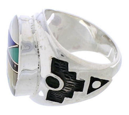 Authentic Silver Multicolor Southwestern Ring Size 5-3/4 TX38724