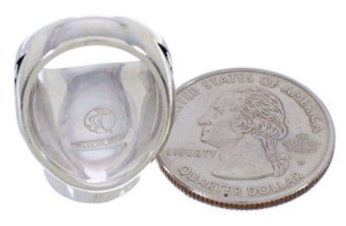 Authentic Silver Multicolor Southwestern Ring Size 5-3/4 TX38724