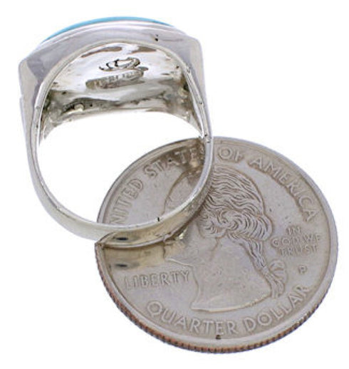 Silver Southwestern Turquoise Jewelry Ring Size 5-3/4 TX39753