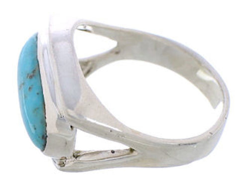 Sterling Silver Southwestern Turquoise Jewelry Ring Size 6-3/4 TX39754