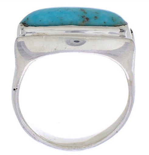 Sterling Silver Southwestern Turquoise Jewelry Ring Size 6-3/4 TX39754