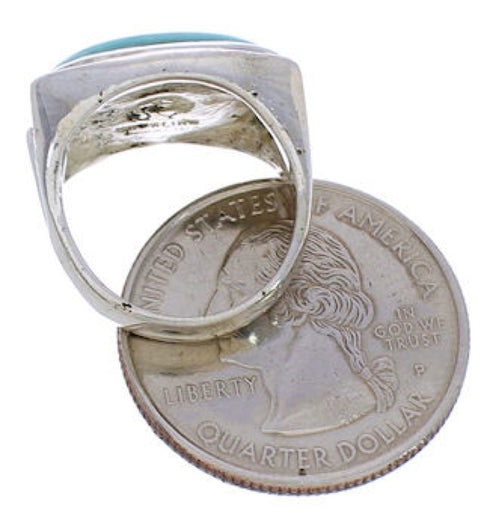 Southwest Silver Turquoise Ring Size 4-1/2 TX39762