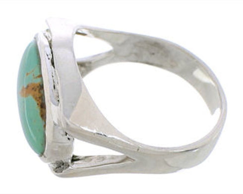 Turquoise Southwestern Sterling Silver Ring Size 6-3/4 TX39824