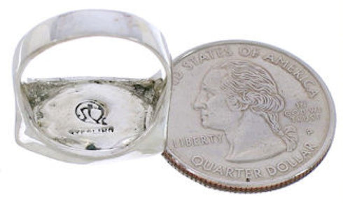 Turquoise Southwestern Sterling Silver Ring Size 6-3/4 TX39824