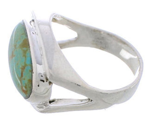 Southwestern Turquoise Sterling Silver Jewelry Ring Size 4-3/4 TX39842