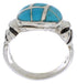 Southwestern Turquoise Inlay Sterling Silver Ring Size 6-3/4 TX39908