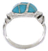 Turquoise Inlay And Sterling Silver Ring Size 8-3/4 TX39914