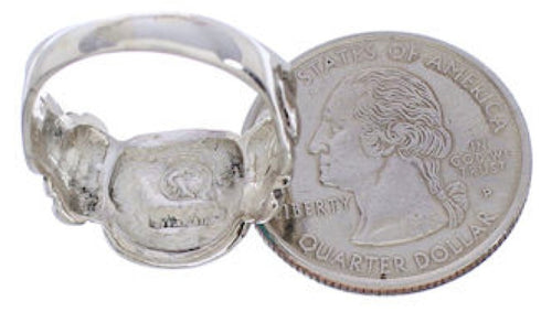 Turquoise Inlay And Sterling Silver Ring Size 8-3/4 TX39914