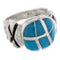 Turquoise Inlay And Silver Ring Size 4-3/4 TX39916
