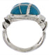Turquoise Inlay And Silver Ring Size 4-3/4 TX39916