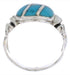Southwest Turquoise Inlay And Silver Ring Size 5-1/4 TX39930