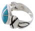 Sterling Silver And Turquoise Inlay Ring Size 5-1/2 TX39936