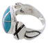 Silver And Turquoise Inlay Ring Size 6-1/2 TX39938