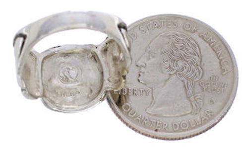 Silver And Turquoise Inlay Ring Size 6-1/2 TX39938