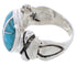 Southwest Silver And Turquoise Inlay Ring Size 7 TX39939