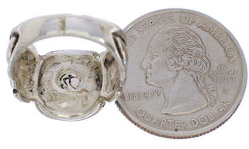 Sterling Silver Turquoise Inlay Southwestern Ring Size 6-3/4 TX39957