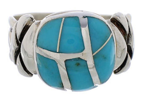 Sterling Silver And Turquoise Southwest Ring Size 8-1/4 TX39960