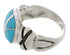 Silver And Turquoise Southwest Ring Size 8 TX39965