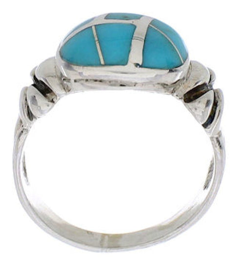 Silver And Turquoise Southwest Ring Size 8 TX39965